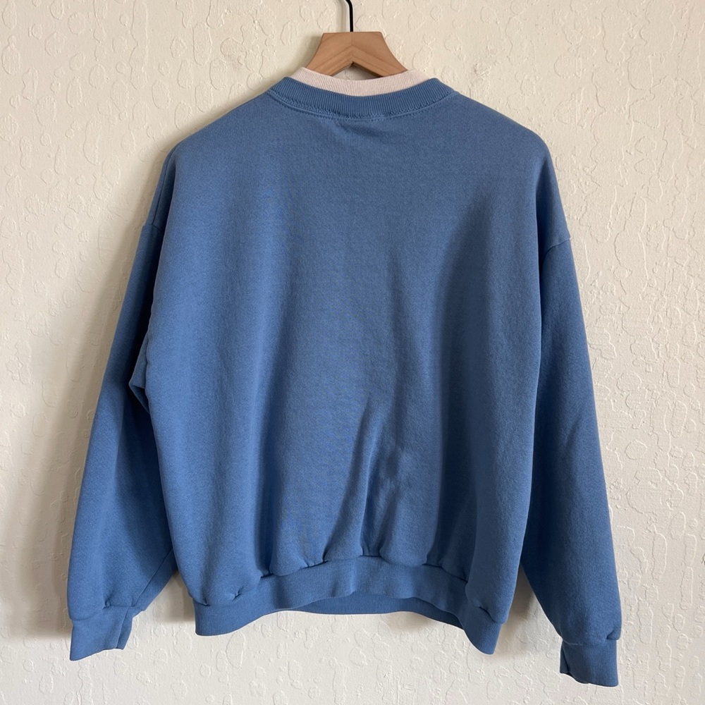 Vintage Gopher Sport Cat Graphic Crewneck Sweatshirt Large Blue Winter Novelty - Picture 5 of 5